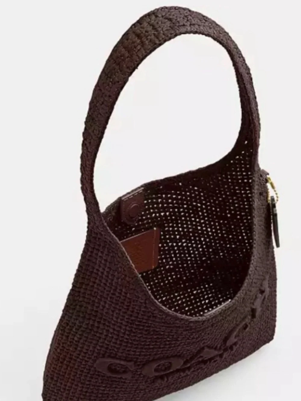 COACH Brown Crocheted Shoulder Bag